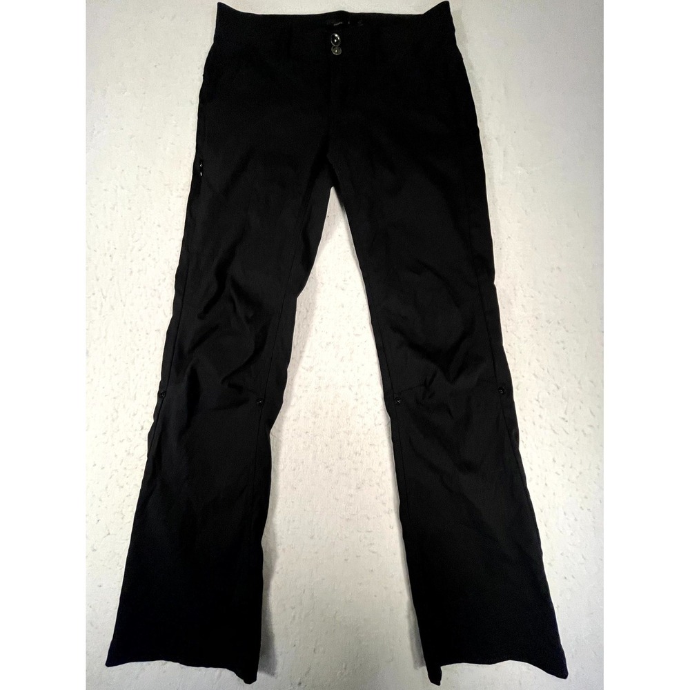 prAna Hiking Pants Womens‎ 6 Black Stretch Zipper Pockets Straight Leg Outdoor